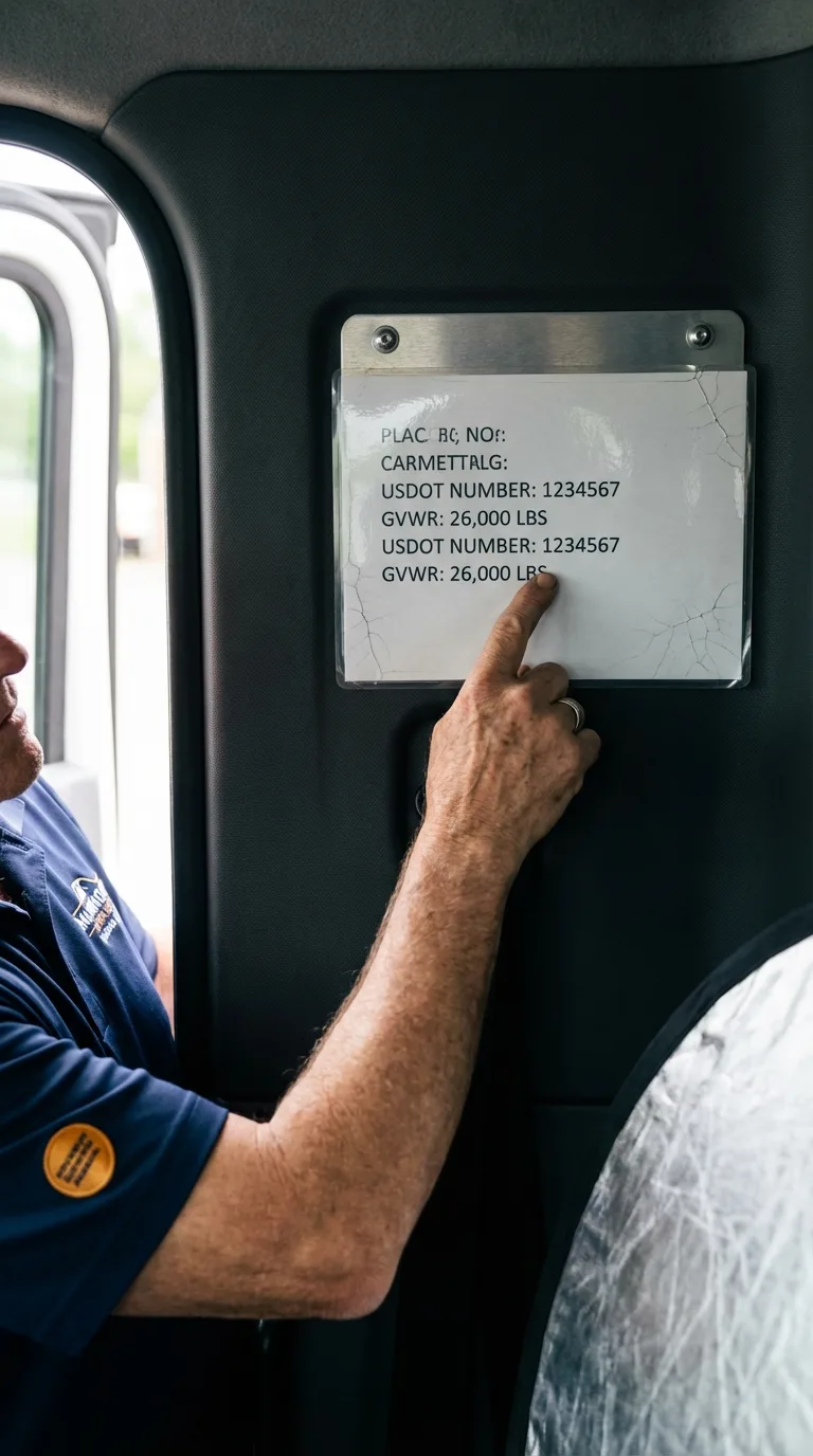 USDOT licensing placard verification in La Luz